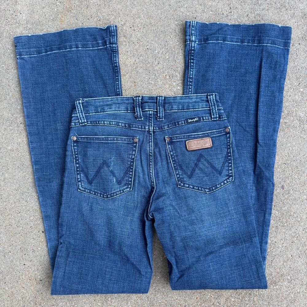 Wrangler 1x34 Retro Mid Rise Trouser Blue Jeans 1003MWWSA